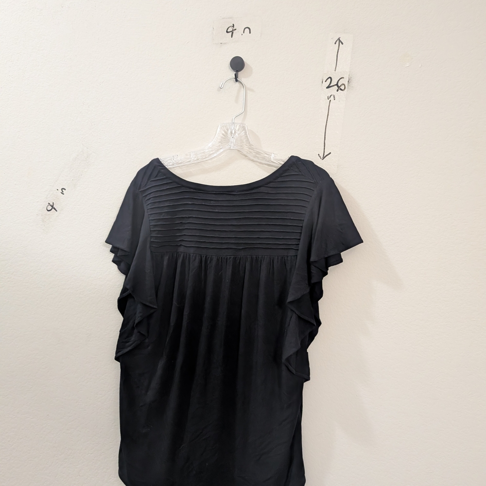 Meadow Rue Black Women's Top Ribbed - Picture 3 of 7